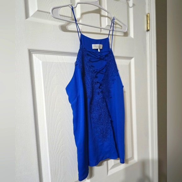 WAYF Posie Strappy Cami Tank, Lace Criss-Cross Neckline, Halter Style, EUC! - Picture 3 of 9